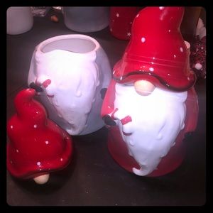 Rae Dunn Holiday - Super Cute Ceramic Gnomie Canisters Rae Dunn Holiday - Super Cute Ceramic Gnomie Canisters